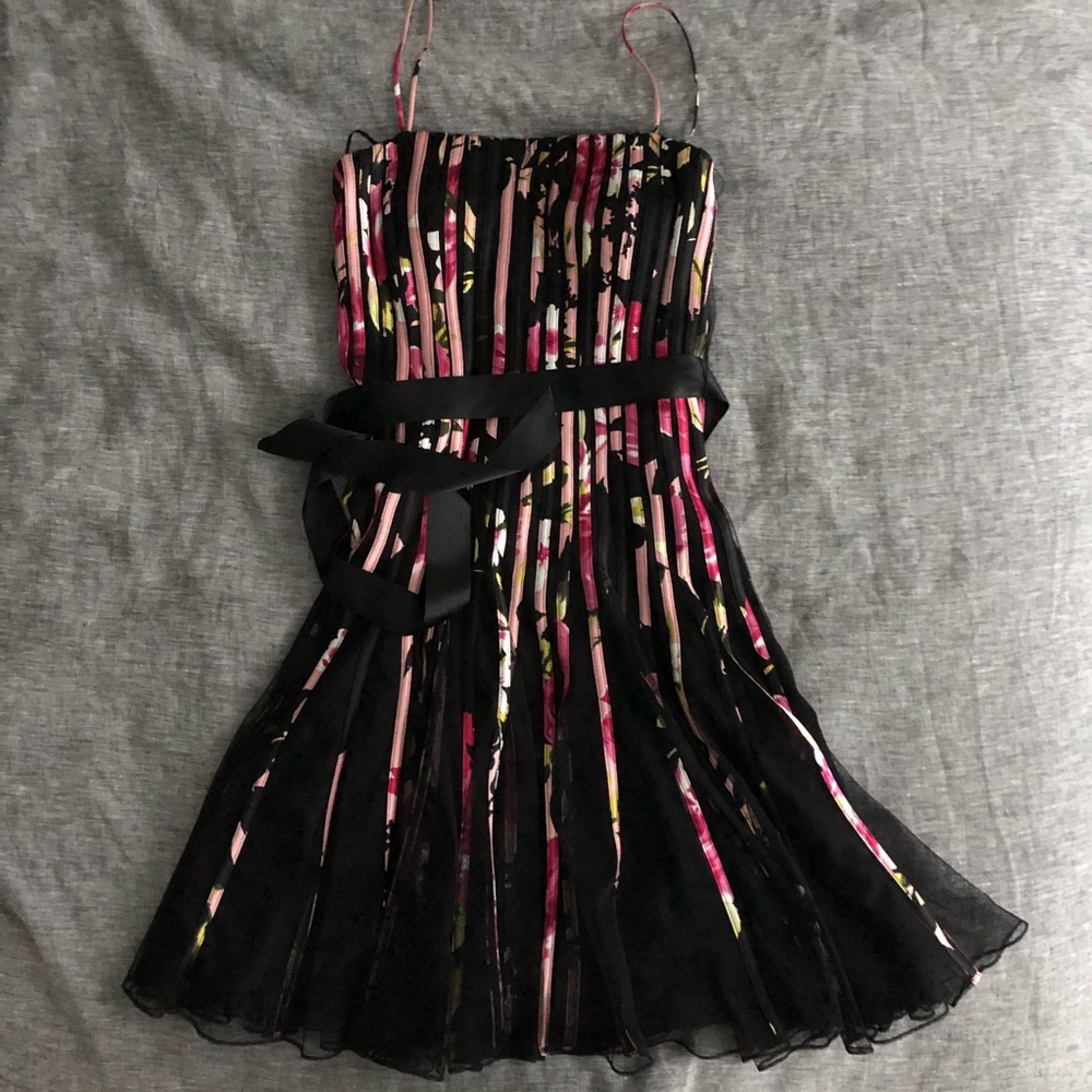 JS Collections Floral Striped Midi Dress